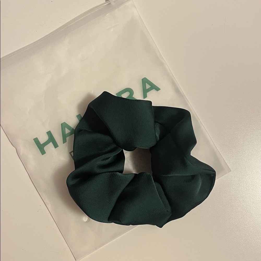 Hair Scrunchie in Dark Green Silky